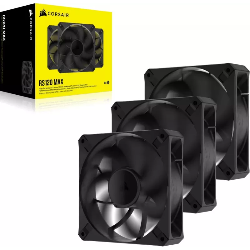 Wentylator Corsair RS120 MAX 12 cm Czarny 2000 RPM 3 szt.