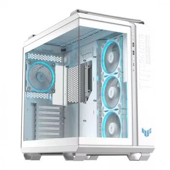 Obudowa PC ASUS TUF GAMING GT502 Horizon TG ARGB biały — Midi Tower, ATX, szkło hartowane, 4 wnęki 3,5 cala, maks. długość GPU 400 mm
