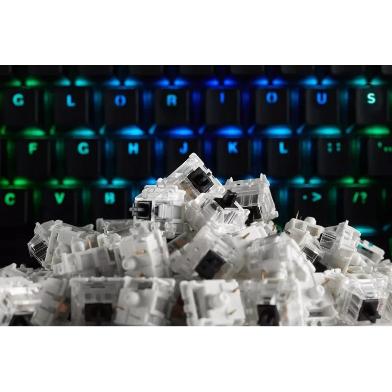 Glorious Gaming Gateron Czarny Switches - Linear Silent, Czarny, 120 szt., Gateron, Glorious PC Gaming Race GMMK, China