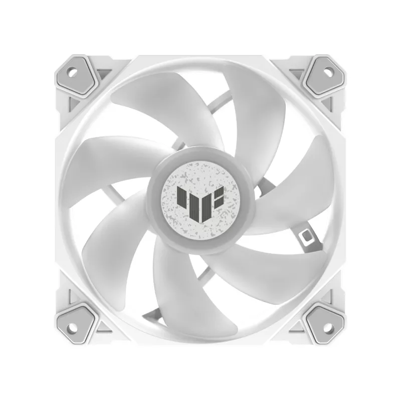 Chłodzenie powietrzne ASUS TUF GAMING TF120 ARGB biały EDITION — 3×120 mm wentylatory, 1900 RPM, 29 dB, pilot zdalnego sterowania