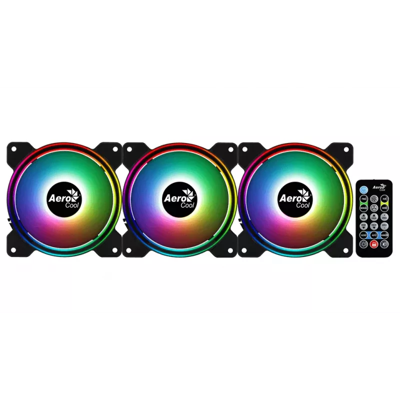 Aerocool Saturn 12F Pro ARGB wentylatory do obudowy, zestaw 3 szt. z kontrolerem, 120 mm