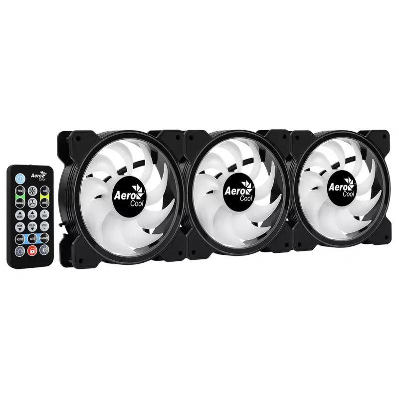 Aerocool Saturn 12F Pro ARGB wentylatory do obudowy, zestaw 3 szt. z kontrolerem, 120 mm