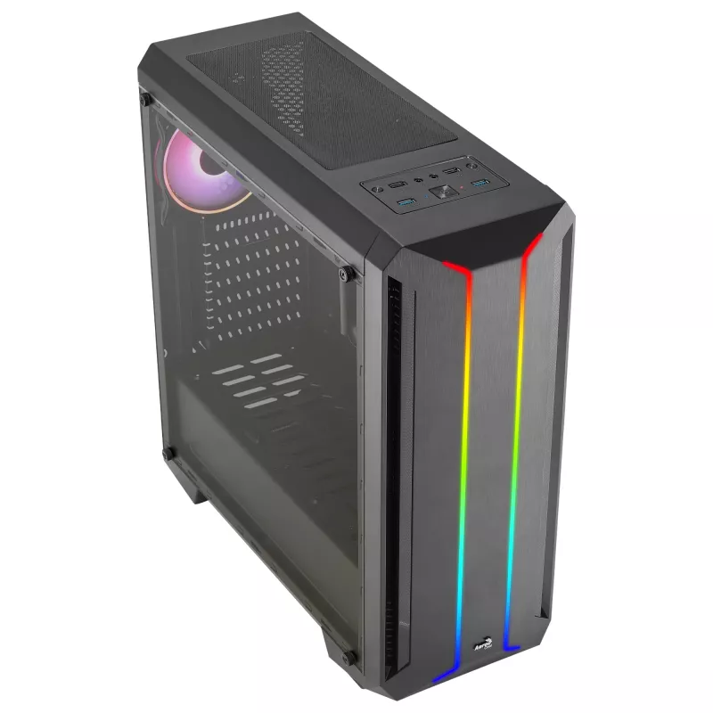 Aerocool SKYLINEV2BK PC ATX Case Dual Front Panel LED ARGB Fan ARGB 12cm Czarny