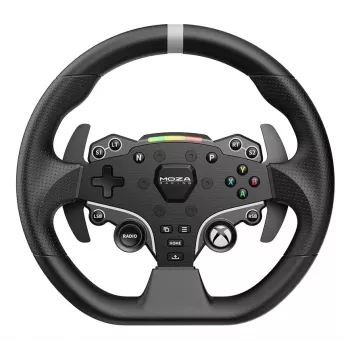 Moza Racing ESX Steering Wheel, Kierownica, Xbox, Krzyżak, Przycisk Home, Przycisk Menu, Przycisk Start, Czarny, Aluminium, Poliuretan, Aluminium