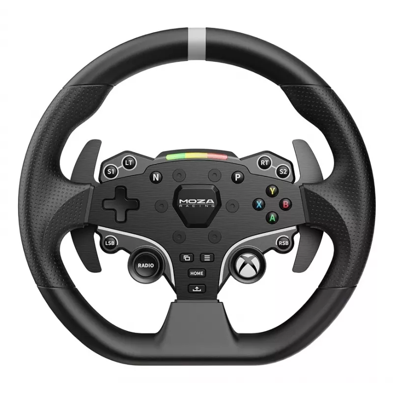 Moza Racing ESX Steering Wheel, Kierownica, Xbox, Krzyżak, Przycisk Home, Przycisk Menu, Przycisk Start, Czarny, Aluminium, Poliuretan, Aluminium