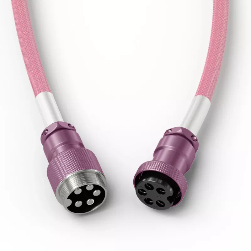 Kabel USB spiralny GLORIOUS GMMK Pixel Pink 1,5 m – odłączany kabel spiralny do klawiatur