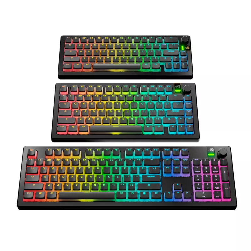 GLORIOUS GPBT Aura V3 Czarny US RGB zestaw nasadek na klawisze