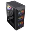 Aerocool BEAMBKV2 Gaming ATX Case 4 Fans 12cm FRGB Czarny, PC, Czarny, ATX, micro ATX, Mini-ITX, Gaming, niebieski, zielony, czerwony, Front, Side
