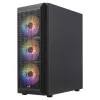 Aerocool BEAMBKV2 Gaming ATX Case 4 Fans 12cm FRGB Czarny, PC, Czarny, ATX, micro ATX, Mini-ITX, Gaming, niebieski, zielony, czerwony, Front, Side