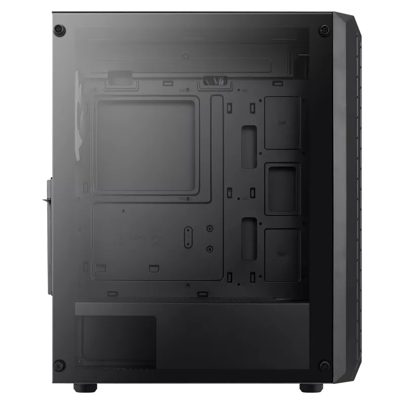 Aerocool BEAMBKV2 Gaming ATX Case 4 Fans 12cm FRGB Czarny, PC, Czarny, ATX, micro ATX, Mini-ITX, Gaming, niebieski, zielony, czerwony, Front, Side