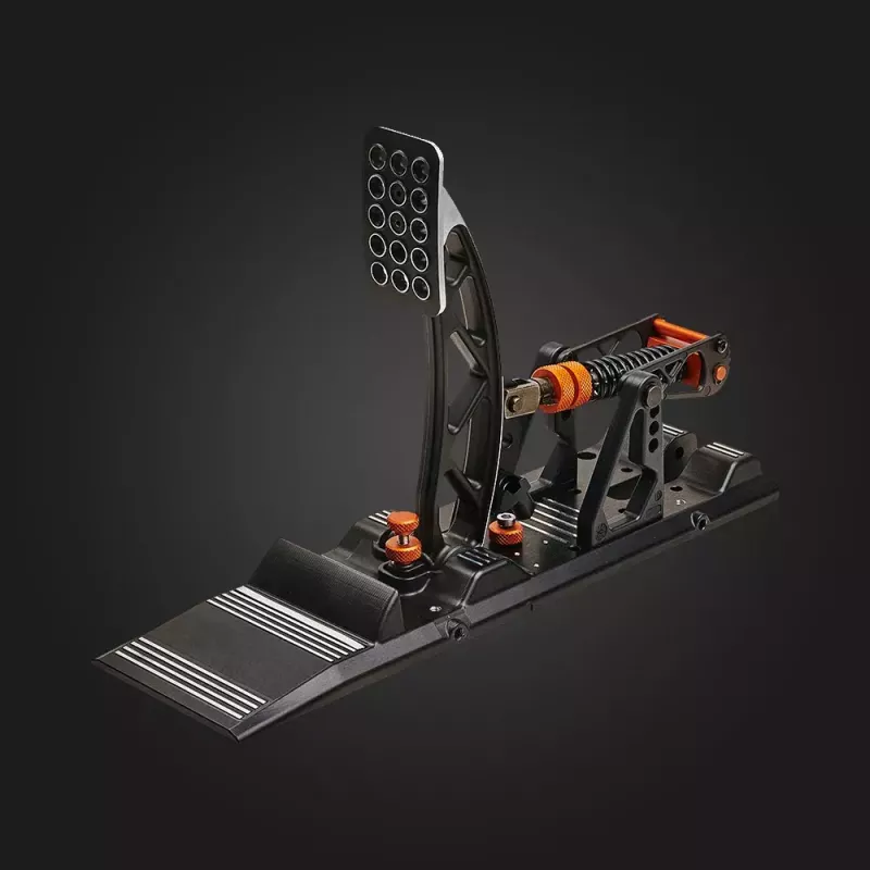 Asetek Gaming Pedals 40-010-0000002 — Przewodowe pedały do PC, obudowa aluminiowo-brązowa, kolory czarny/pomarańczowy/biały