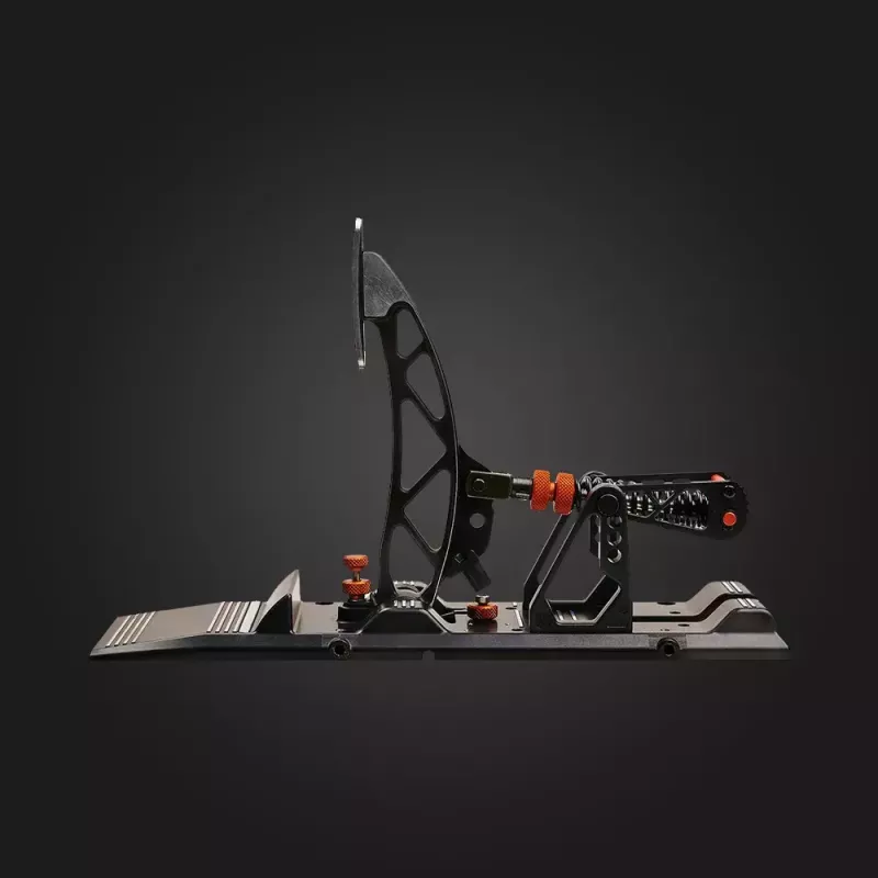Asetek Gaming Pedals 40-010-0000002 — Przewodowe pedały do PC, obudowa aluminiowo-brązowa, kolory czarny/pomarańczowy/biały