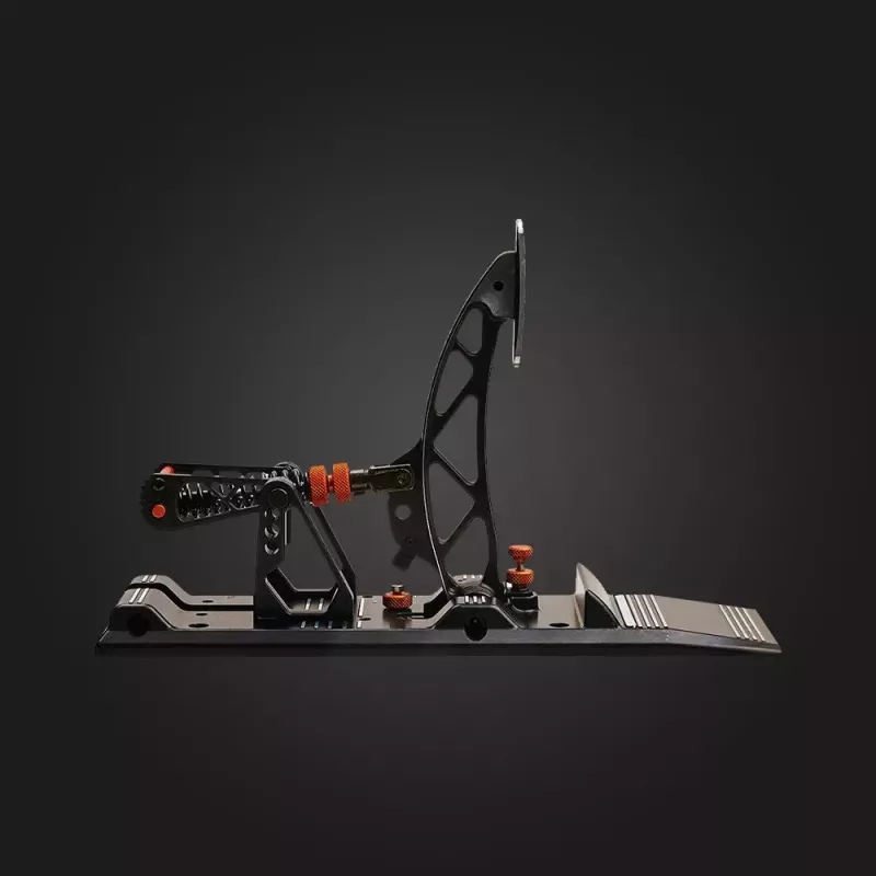 Asetek Gaming Pedals 40-010-0000002 — Przewodowe pedały do PC, obudowa aluminiowo-brązowa, kolory czarny/pomarańczowy/biały