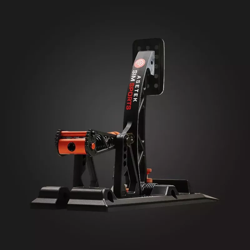 Asetek Gaming Pedals 40-010-0000002 — Przewodowe pedały do PC, obudowa aluminiowo-brązowa, kolory czarny/pomarańczowy/biały