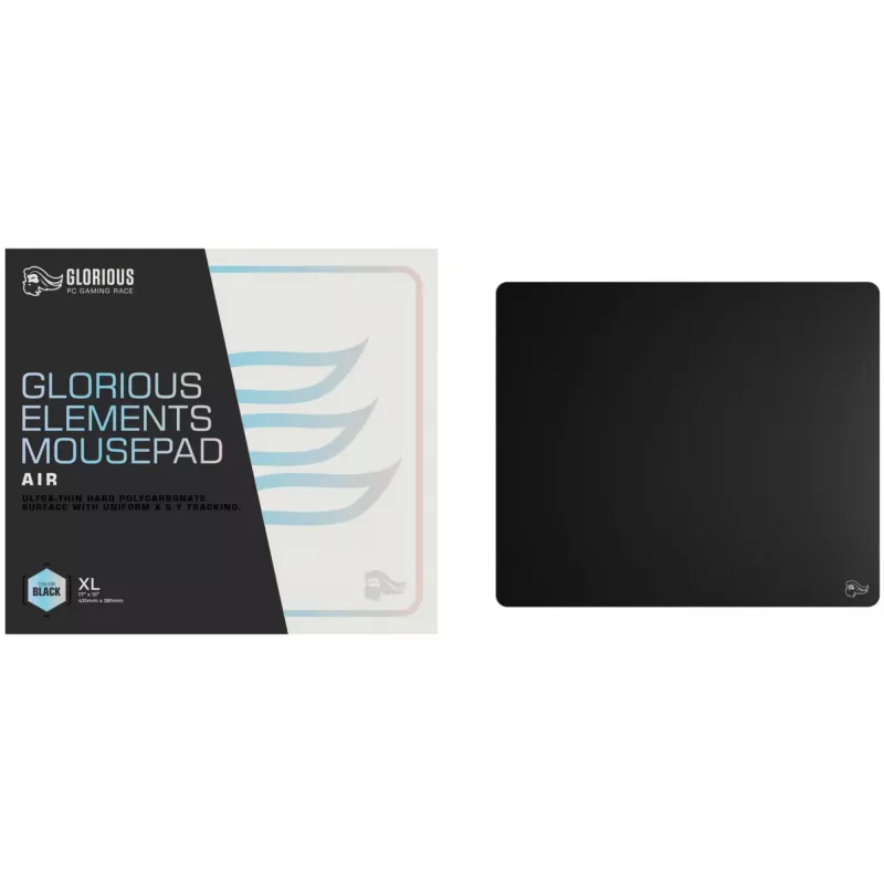 Glorious Gaming Glorious Element mysz Pad - Air, czarny, monochromatyczny, poliwęglan, antypoślizgowa podstawa, podkładka pod mysz gamingowa