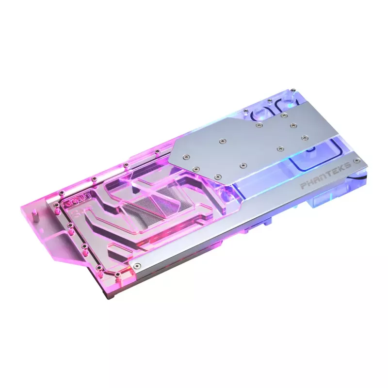Blok wodny + backplate Phanteks Glacier G40 Acrylic miedź szary Transparent