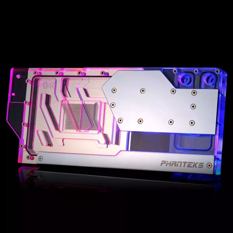 Blok wodny + backplate Phanteks Glacier G40 Acrylic miedź szary Transparent