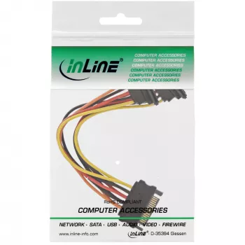 InLine SATA Power Y-Cable SATA female / 2x SATA male with latches 0.15m