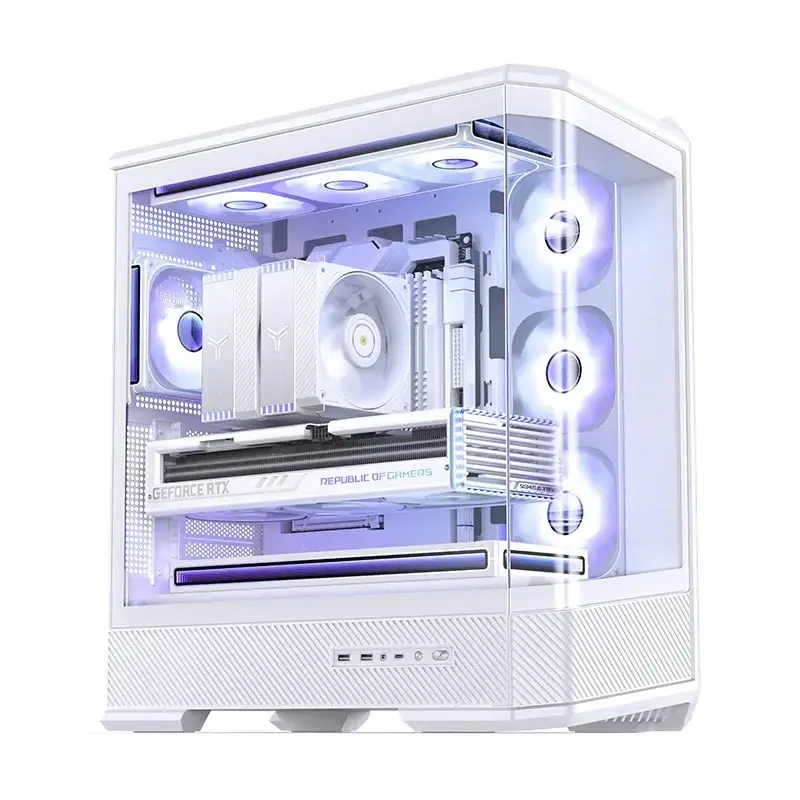 Obudowa komputerowa Jonsbo D400 Midi Tower ATX Szkło Hartowane - Biała