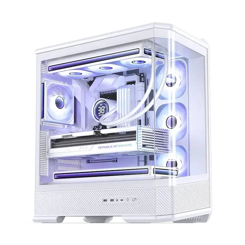 Obudowa komputerowa Jonsbo D400 Midi Tower ATX Szkło Hartowane - Biała
