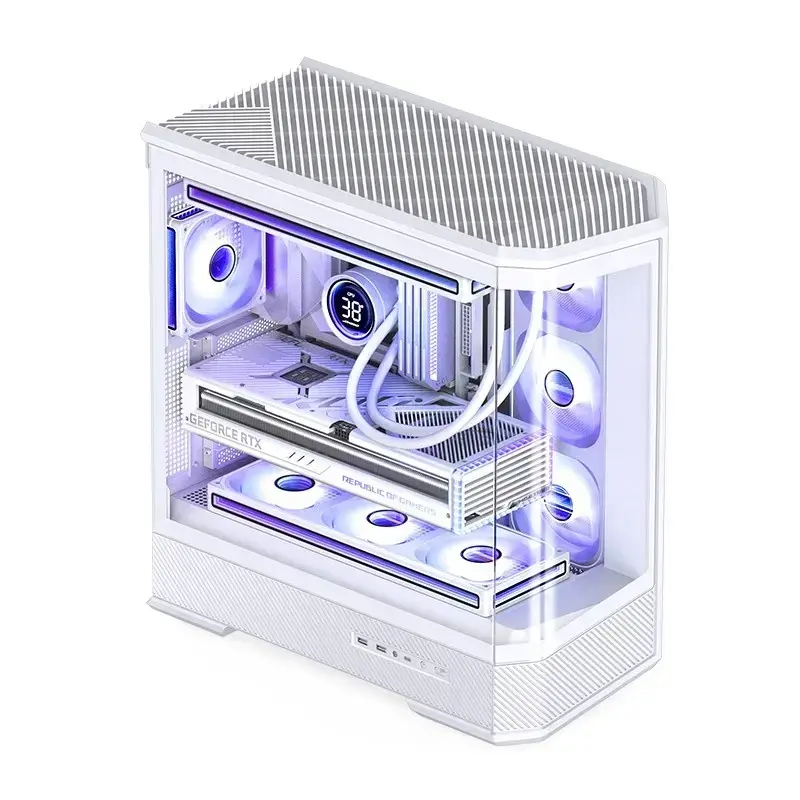 Obudowa komputerowa Jonsbo D400 Midi Tower ATX Szkło Hartowane - Biała