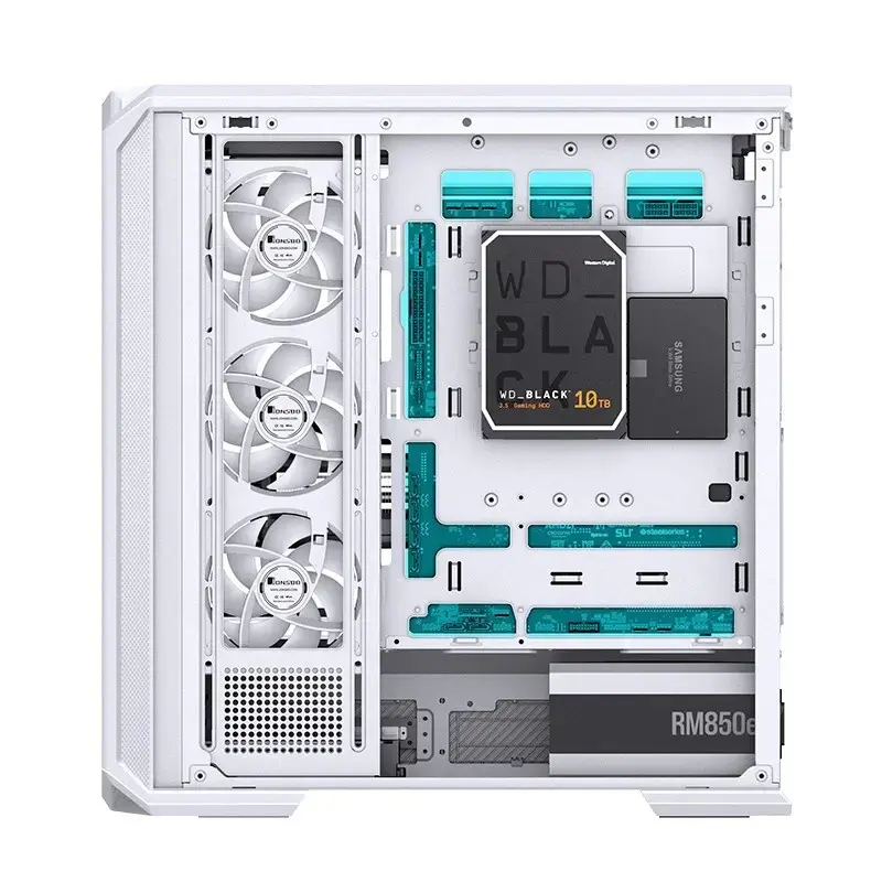 Obudowa komputerowa Jonsbo D400 Midi Tower ATX Szkło Hartowane - Biała