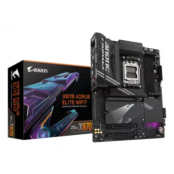 Płyta główna GIGABYTE X870 AORUS ELITE WIFI7 - obsługuje procesory AMD Ryzen 9000, 16+2+2 faz VRM, do 8000MHz DDR5 (OC), 3xPCIe 5.0 + 1xPCIe 4.0, Wi-Fi 7, 2.5GbE LAN, USB 4