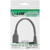 adapter kablowy InLine DisplayPort 1.4 M/F, 8K4K, kątowy skierowany w dół, czarny/pozłacane styki