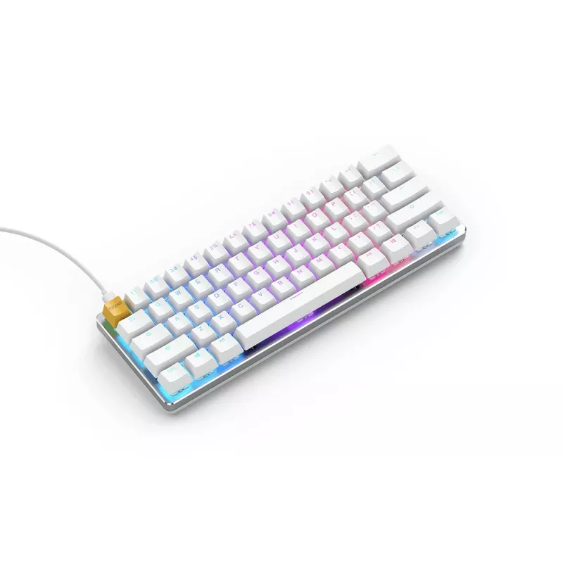 Klawiatura Glorious Gaming GMMK USB QWERTY US International srebrna, biała