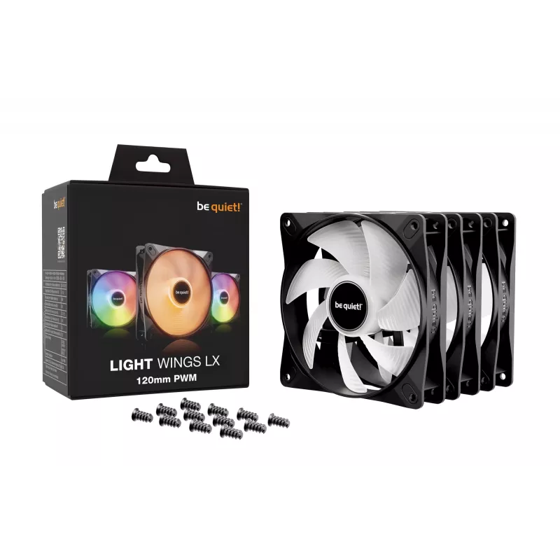 be quiet LIGHT WINGS LX 120mm PWM 3-Pack czarny Wentylator do obudowy komputera 12 cm 3 szt.
