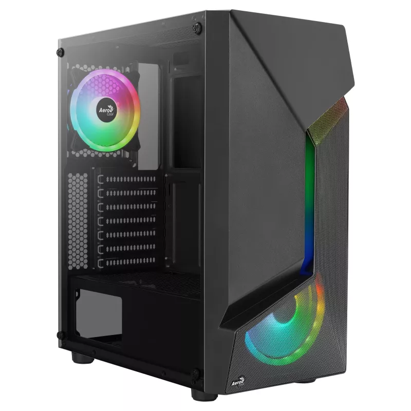 Aerocool SCAPEBKV3 Gaming ATX Case Front RGB LED Tempered Glass 3x ARGB Fans Czarny