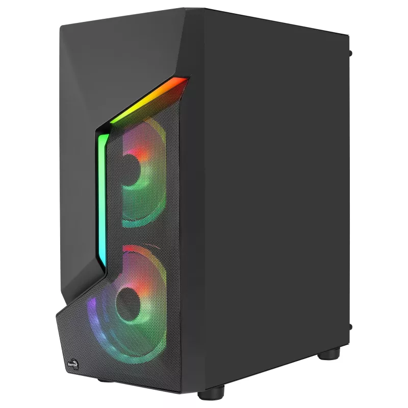 Aerocool SCAPEBKV3 Gaming ATX Case Front RGB LED Tempered Glass 3x ARGB Fans Czarny