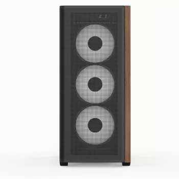 Aerocool D501A Midi Tower Czarny, Drewno
