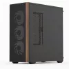 Aerocool D501A Midi Tower Czarny, Drewno