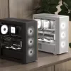 Aerocool D501A Midi Tower Czarny, Drewno