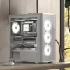 Aerocool D501A Midi Tower Czarny, Drewno