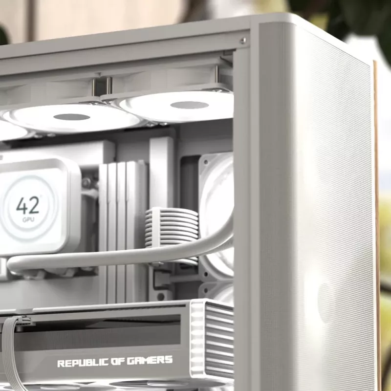 Aerocool D501A Midi Tower Czarny, Drewno