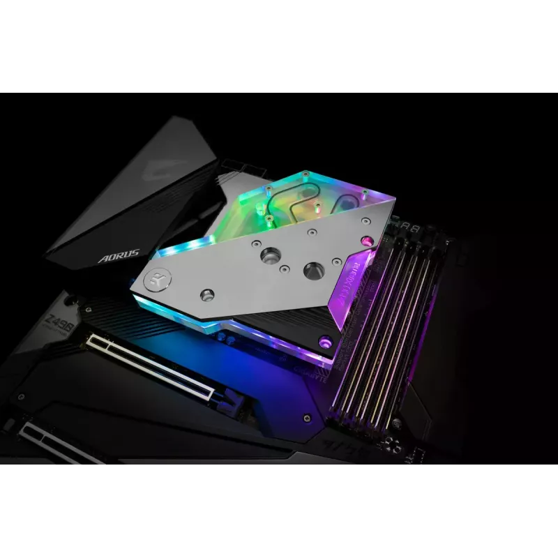 Blok wodny EK Water Blocks Akryl Aluminium Mosiądz Miedź Srebrny Przezroczysty
