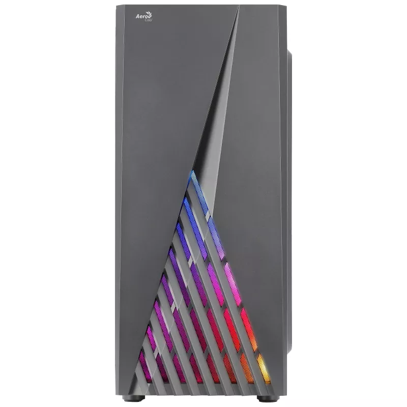 Aerocool DELTABKV1 ATX PC Case RGB Front Full Side Window 12cm Fan Czarny