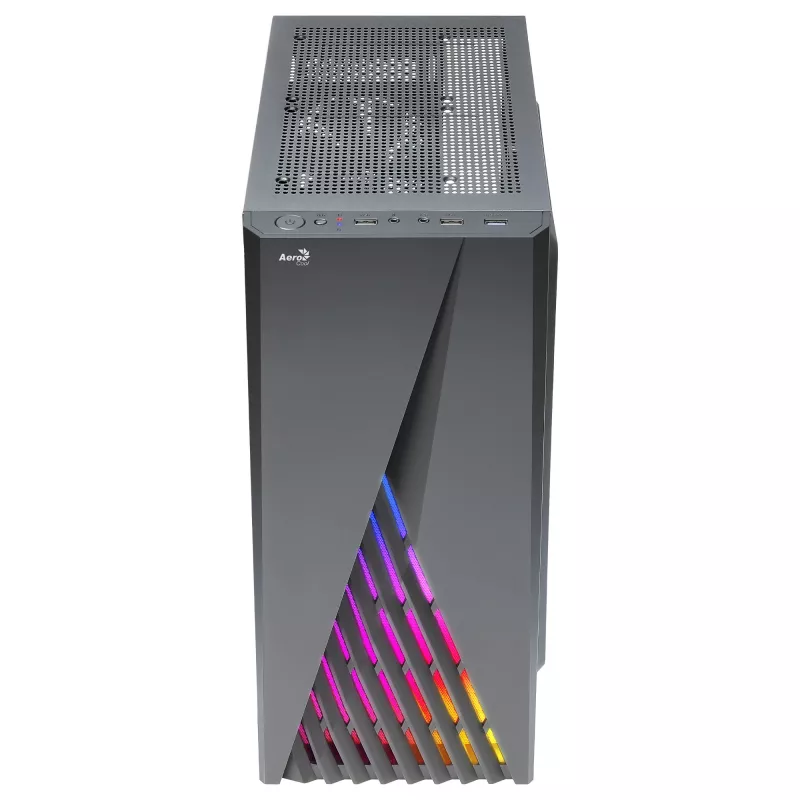 Aerocool DELTABKV1 ATX PC Case RGB Front Full Side Window 12cm Fan Czarny