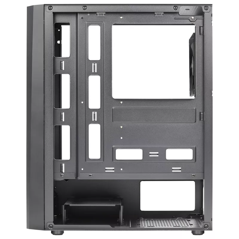 Aerocool DELTABKV1 ATX PC Case RGB Front Full Side Window 12cm Fan Czarny