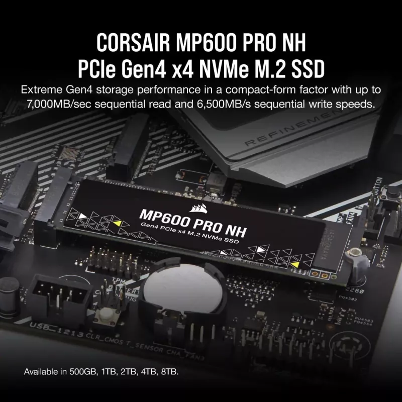 CORSAIR SSD - 4TB - MP600 Pro Nh PCI-E 4.0 (gen 4) x4 NVMe M.2