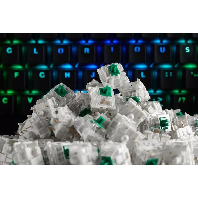Przełączniki Glorious Gaming Gateron zielony - liniowe ciche, zielone, 120 szt.