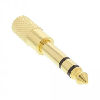 Adapter audio InLine 6,3mm męski / 3,5mm żeński stereo, pozłacany, metalowy
