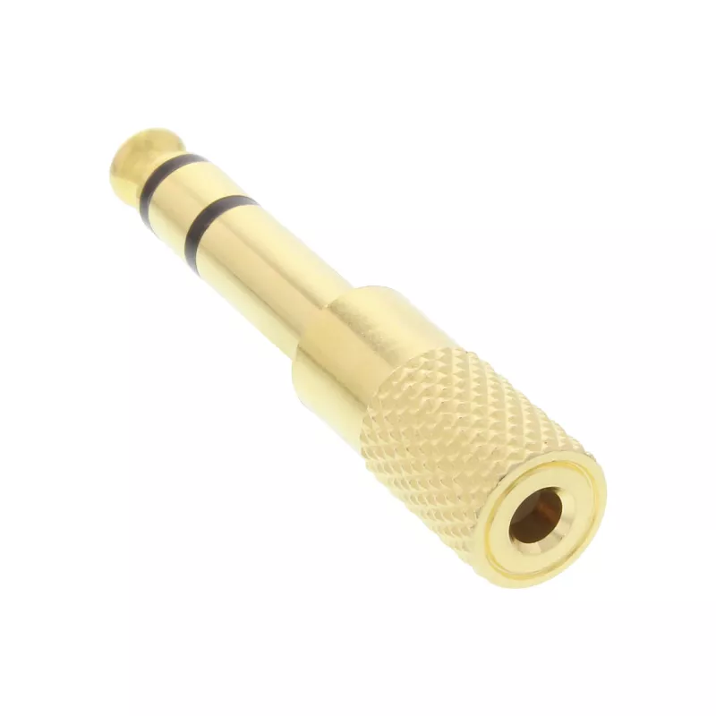 Adapter audio InLine 6,3mm męski / 3,5mm żeński stereo, pozłacany, metalowy