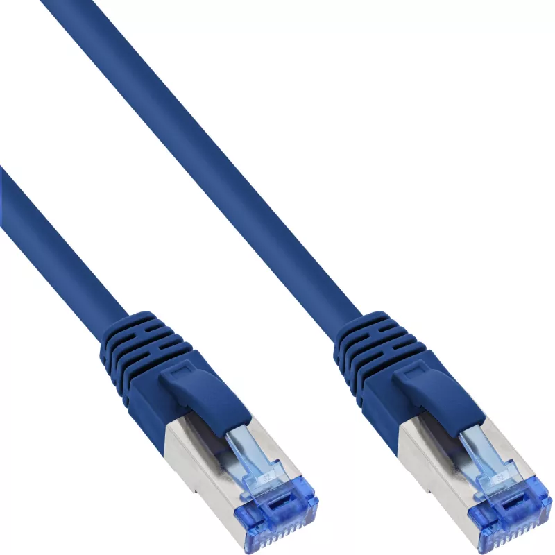 InLine Patch kabel S/FTP PiMF Cat.6A bezhalogenowy 500 MHz niebieski 10 m