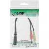 adapter kablowya zestawu słuchawkowego InLine Audio, 2x 3,5 mm M do 3,5 mm F 4-pin, CTIA, 0,15 m