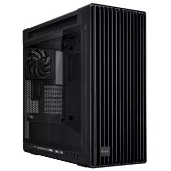 Obudowa PC ASUS ProArt PA602 Midi Tower Czarna — obsługa ATX/EATX, szkło hartowane, 2x wentylatory 200 mm z przodu, chłodnica 360 mm na górze, GPU do 450 mm