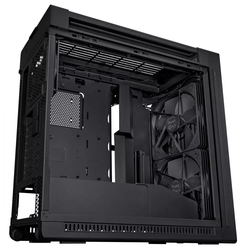 Obudowa PC ASUS ProArt PA602 Midi Tower Czarna — obsługa ATX/EATX, szkło hartowane, 2x wentylatory 200 mm z przodu, chłodnica 360 mm na górze, GPU do 450 mm
