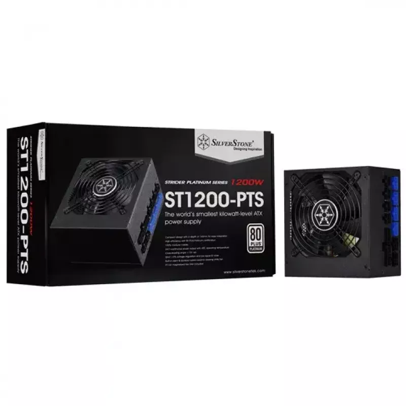 Zasilacz SILVERSTONE ST1200-PTS 1200 W 80 PLUS Platinum, 20+4 pin ATX, wentylator 120 mm, czarny